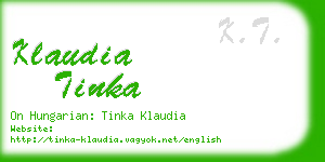 klaudia tinka business card